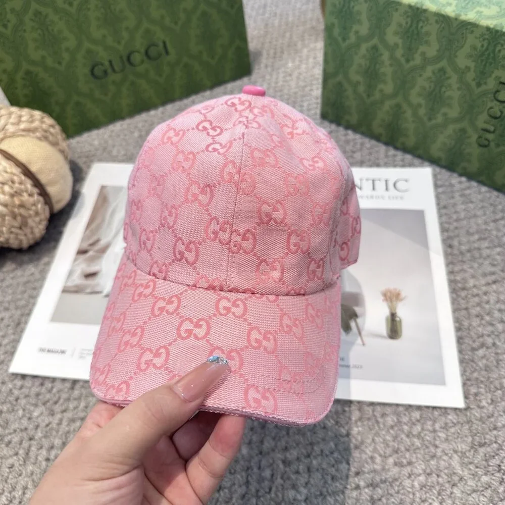 Gucci Pink Logo Pattern Cap - Picture 4 of 9